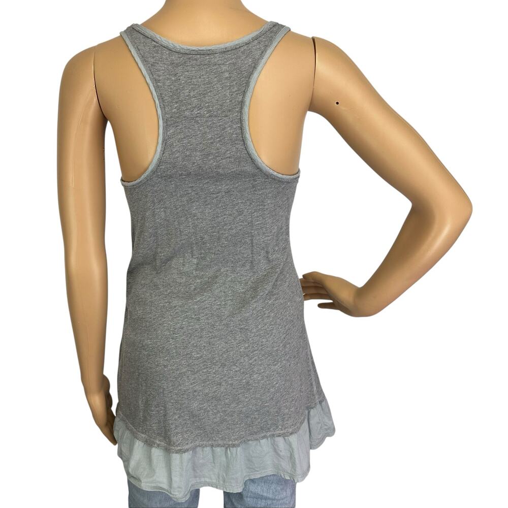 Vintage Y2K Abercrombie & Fitch Long Tank Top Gray Racerback Embellished Size XS - Picture 5 of 12